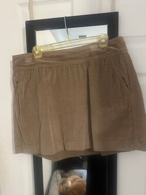 Banana Republic Brown Corduroy Pleated Mini Skirt